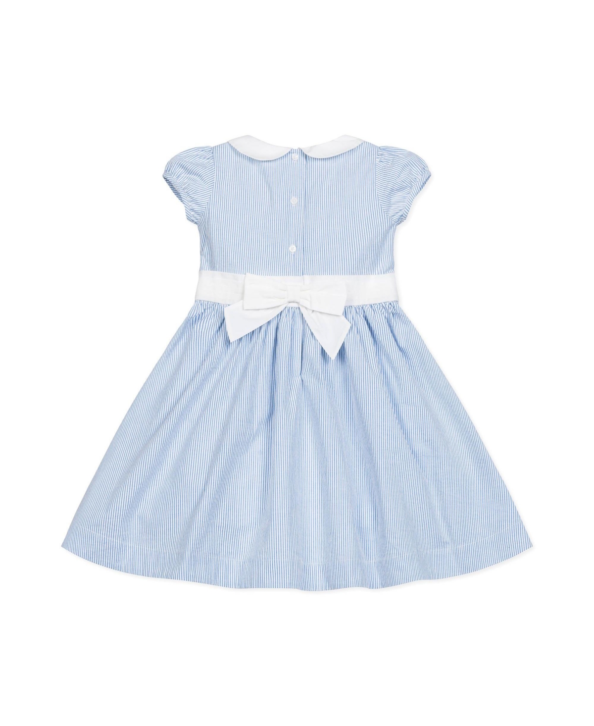 Hope & Henry Girls' Short Sleeve Seersucker Dress with Peter Pan Collar