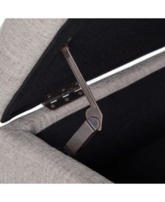 Logan Tufted Storage Ottoman With Grey Fabric