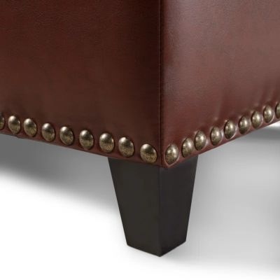 Baltimore Contemporary Tufted Storage Ottoman With Nailhead Trim