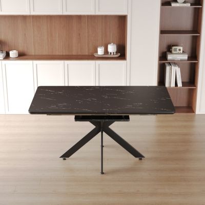  Modern Black Extendable Dining Table