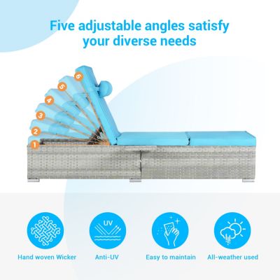 Streamdale Gray Rattan Outdoor Sofa and Deck Chair