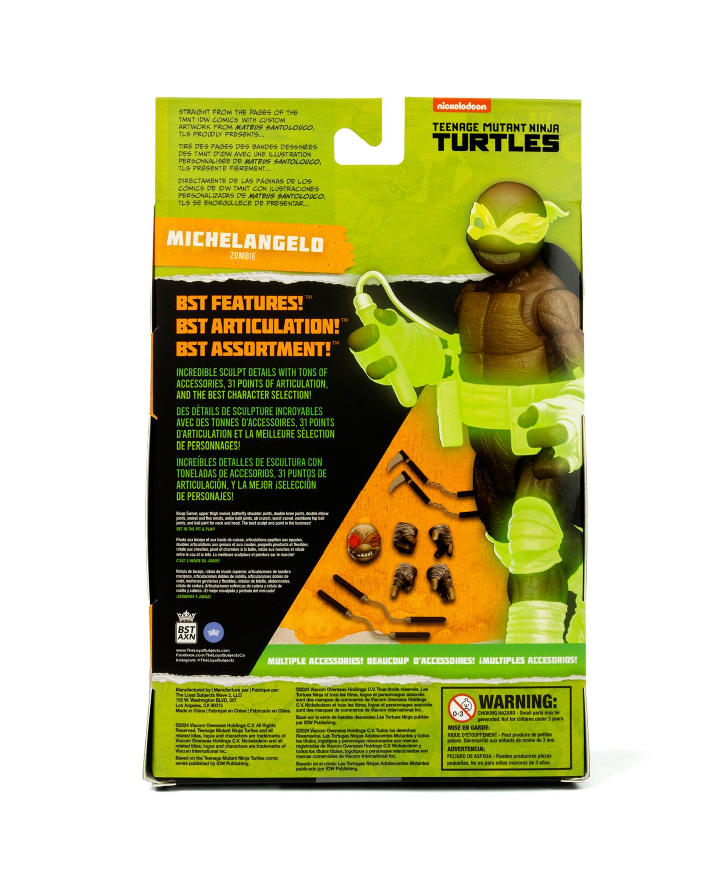 Детская фигурка The Loyal Subjects Bst Axn Undead GID Michelangelo 5" Figure, Special Edition — фото 2