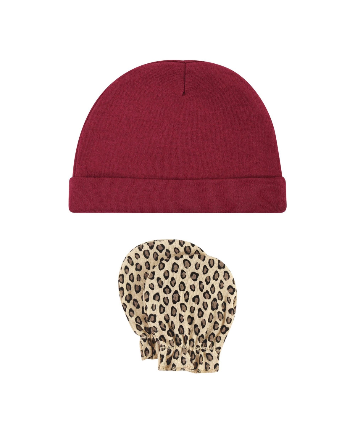 Hudson Baby Girls Cotton Beanie & Anti-Scratch Mitts Bundle