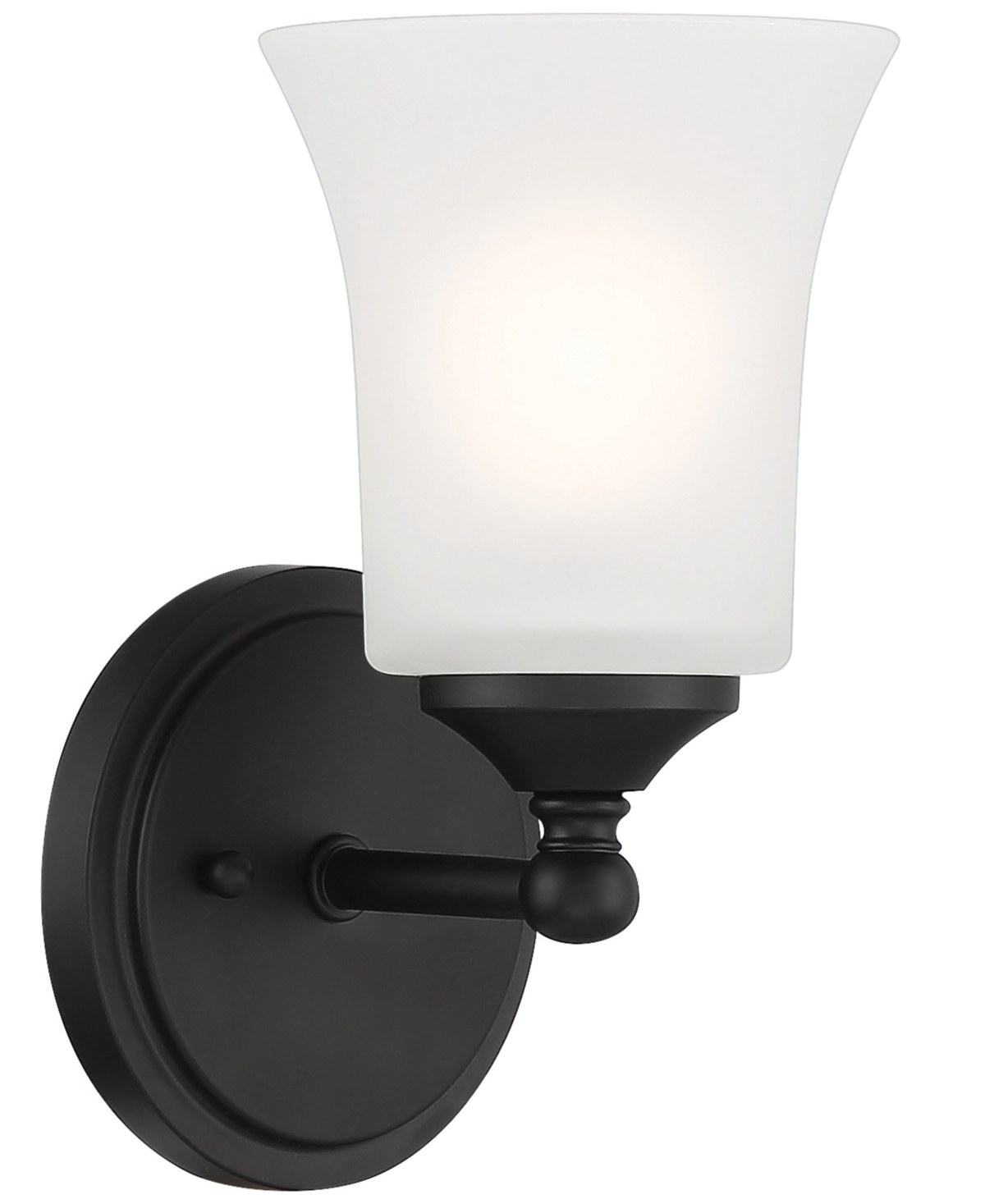 Designer's Fountain Bronson 5.25" Metal 1 Light Wall Sconce In Matte Black