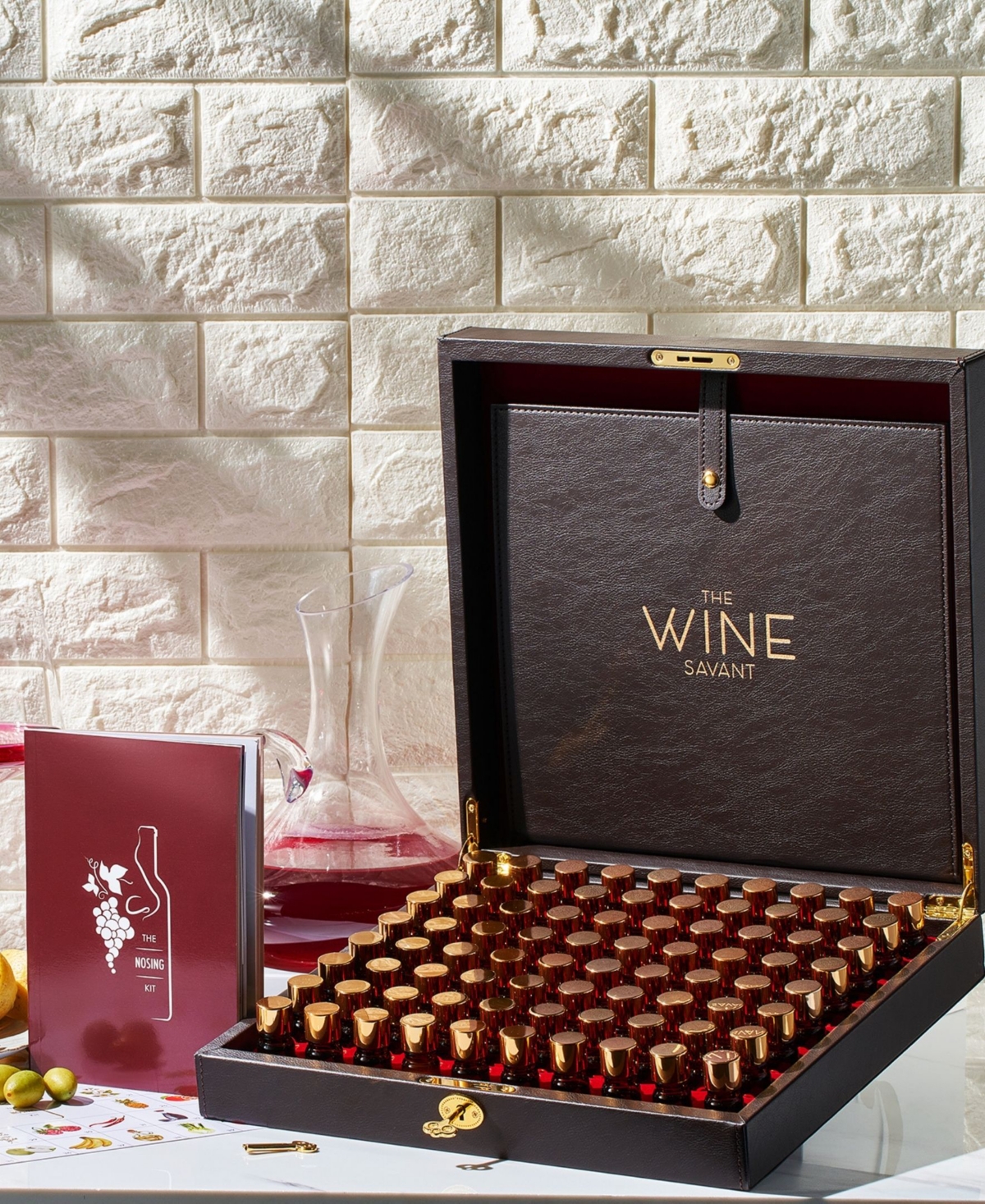 The Wine Savant Wine Aroma Kit Tasting Smelling 80 Aromas Set In Black
