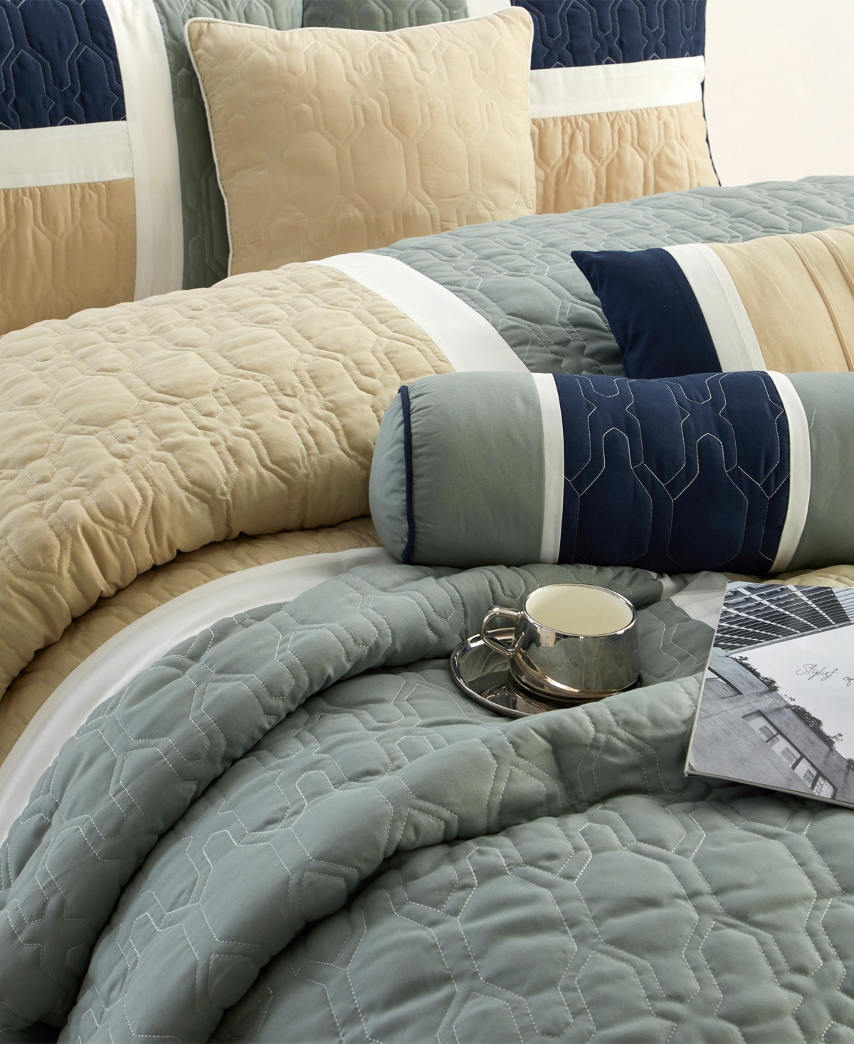 Stratford Park Natalia Colorblock 7-Pc. Comforter Set,