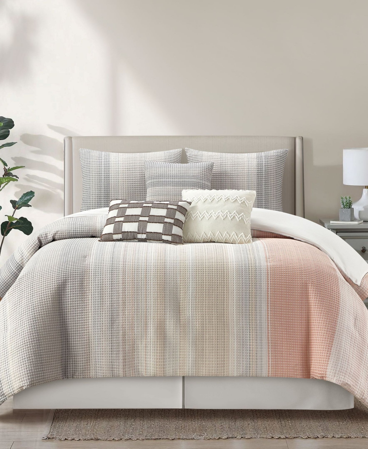 Stratford Park Cosette Stripe 7-pc. Comforter Set, Queen In Grey