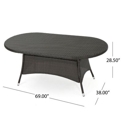 Ramsey Outdoor Oval Wicker Dining Table
