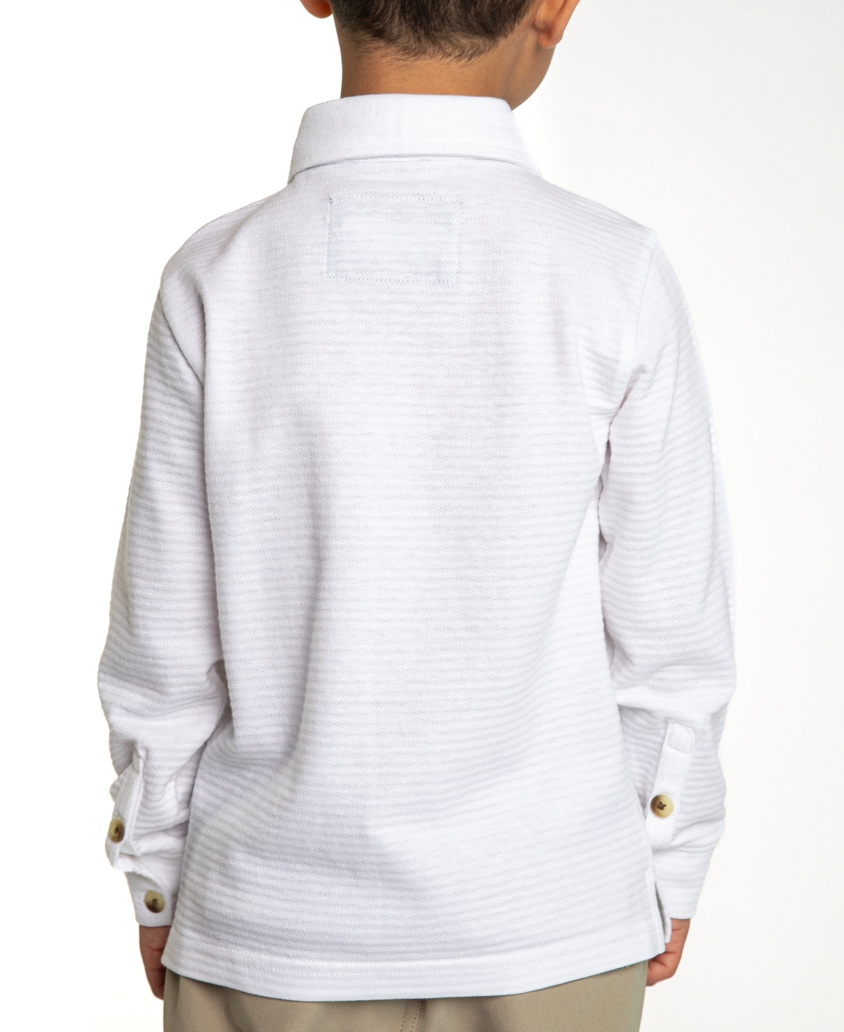 Sovereign Code Little Boys Nick Textured Knit Long Sleeve Button-Up Shirt