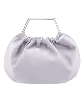 Metal Handle Satin Pouch Bag