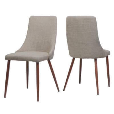 Set Of 2 Upholstered Seat Sabina Mid Century Dining Chairs