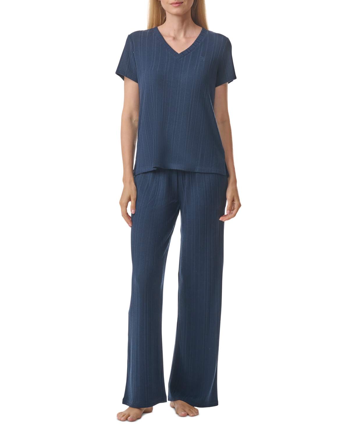 Tommy Hilfiger Women s 2 Pc. Short Sleeve Ribbed Pajamas Set Utility Ol Smart Closet