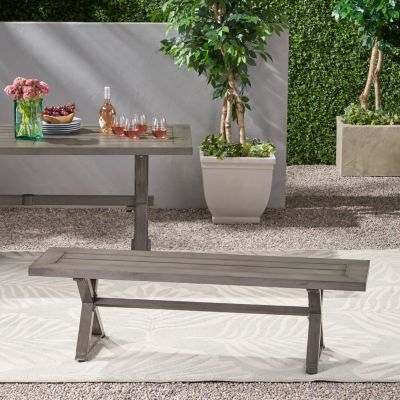 Modern Aluminum Outdoor Dining Bench