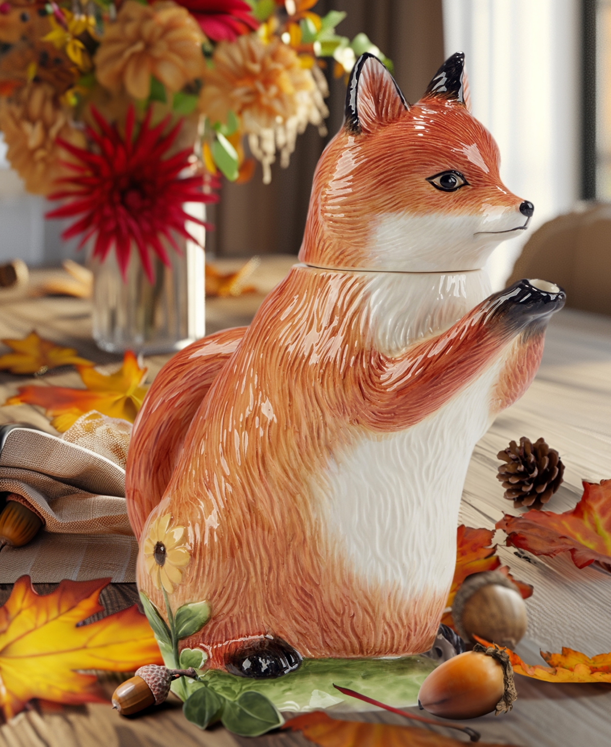 Certified International Woodland Critters 3-d Fox Teapot In Micscellan