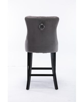 Streamdale Luxurious Velvet Barstools with Button Tufted Backrest