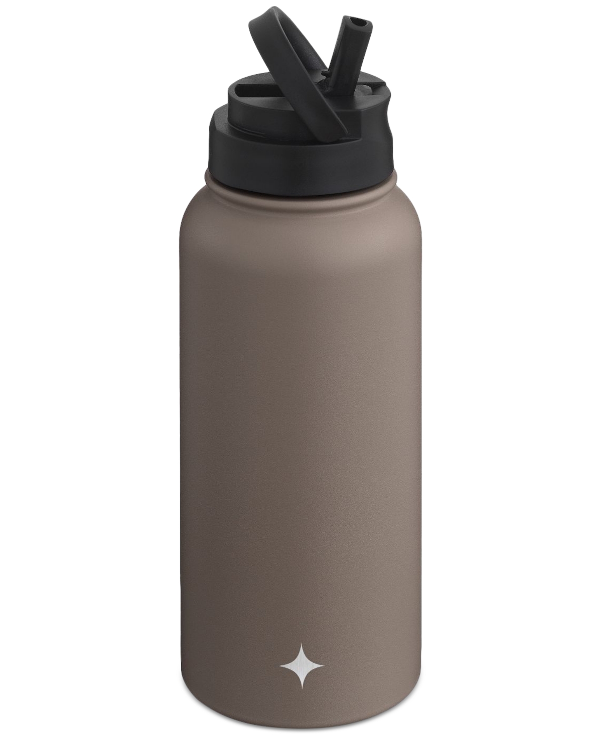 Shop Joyjolt Stainless Steel Water Bottle With Flip Lid & Sport Straw Lid, 32-oz. In Grey