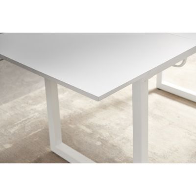Extendable Square Dining Table with Metal Legs
