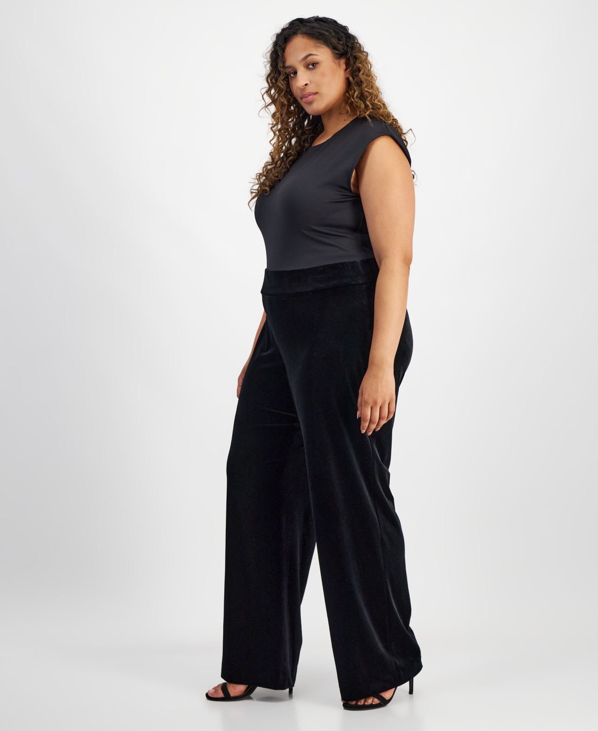 Anne Klein Plus Size Velour Pull-On Pants