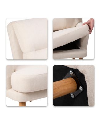 Adjustable Accent Chair with Ottoman, Mid-Century Modern Lounge Chair