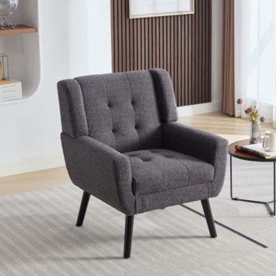 Fabric Accent Chair with Black Legs