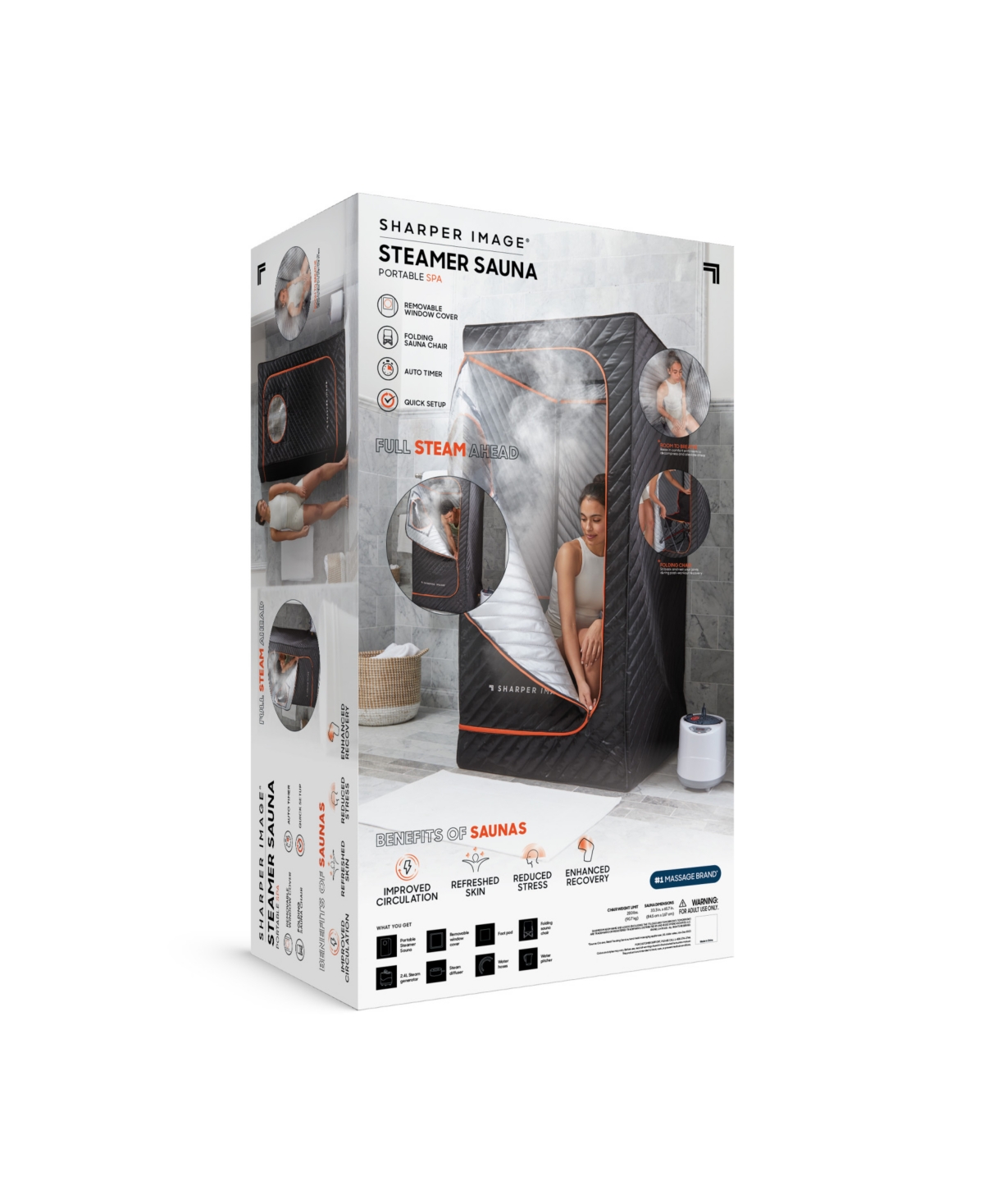 Sharper Image Steamer Sauna Portable Spa In Black