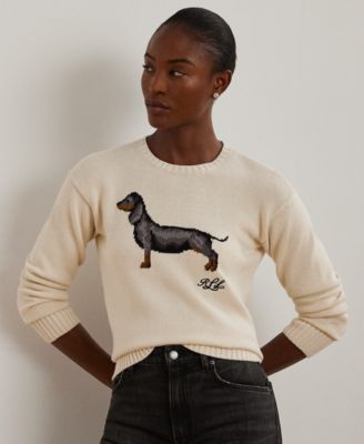 Lauren Ralph Lauren Petite Intarsia Knit Dog Sweater Macy s