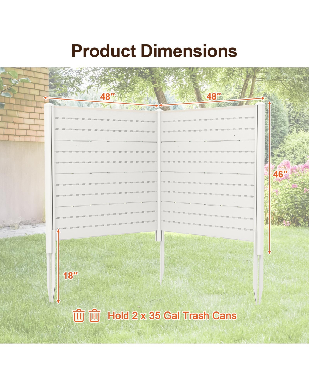 Slickblue Outdoor Privacy Fence Screen with 5 Ground Stakes for Garden Yard Patio