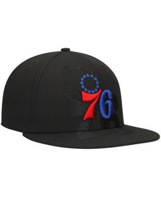 Men's Black Philadelphia 76ers Blackout Shadow Logo 59FIFTY Hat