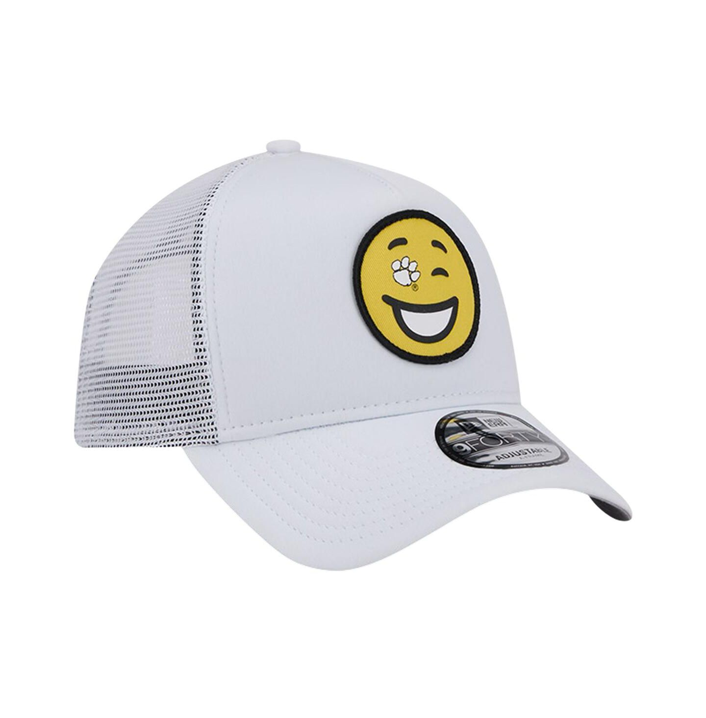 Мужская кепка New Era White Clemson Tigers Wink Foam Trucker Adjustable Hat — фото 3