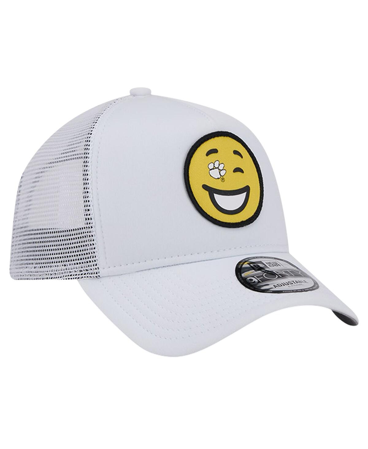 New Era Men's White Clemson Tigers Wink Foam Trucker Adjustable Hat In White