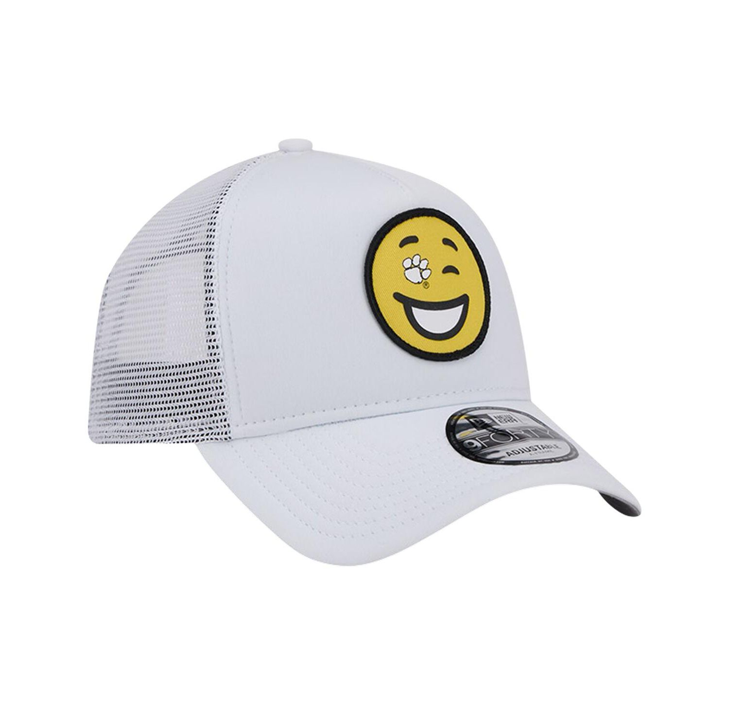 Men's White Clemson Tigers Wink Foam Trucker Adjustable Hat