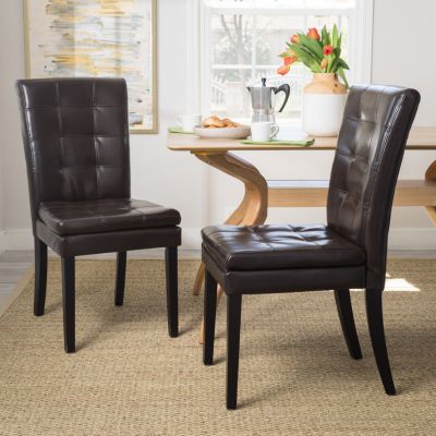 Barrington Bonded Leather Tufted Dining Chair