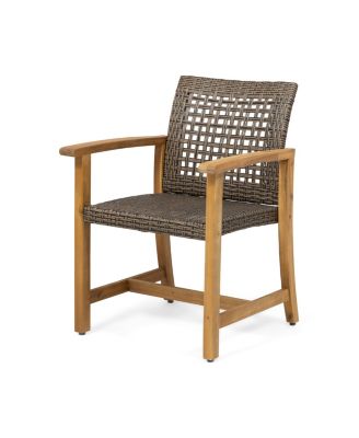 Streamdale Acacia Wood And Wicker Dining Chairs (Set Of 2)