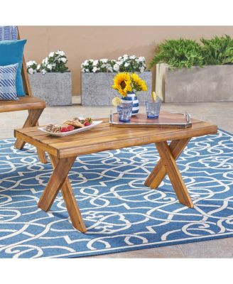 Simplie Fun Sandblast Acacia Wood Coffee Table