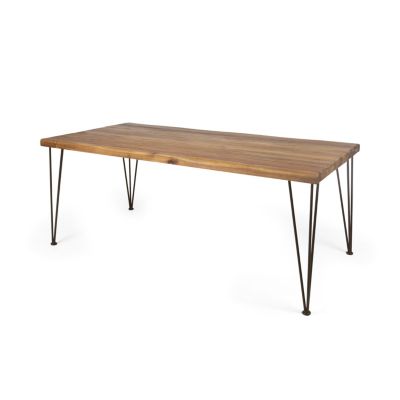 Streamdale Zion Industrial Acacia Wood & Metal Dining Table