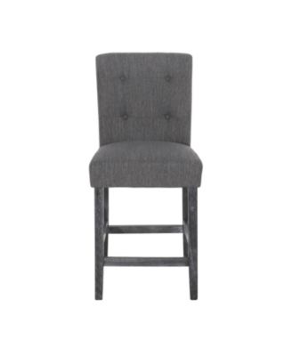 set of 2 counter stools 26 inch contemporary style button tufted upholstered design