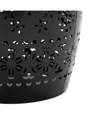 Streamdale 12" Mosaic Side Table Pattern, Black Iron Frame