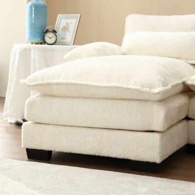  Spacious U-Shape Sectional Sofa with Durable Chenille Fabric