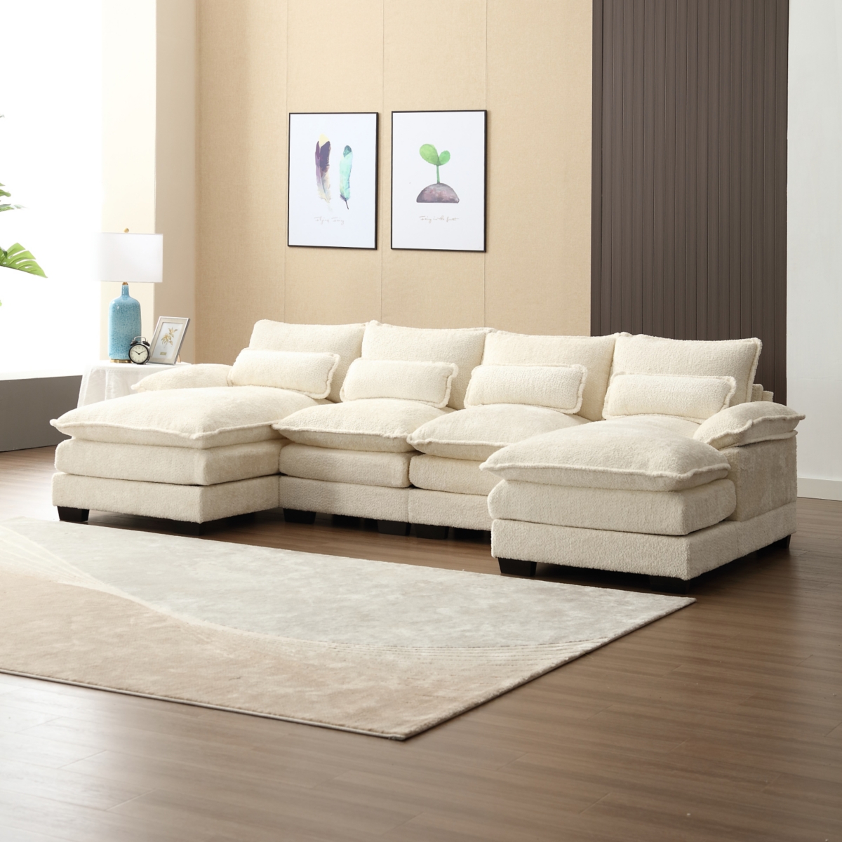 Streamdale Furniture Spacious U-Shape Sectional Sofa with Durable Chenille Fabric