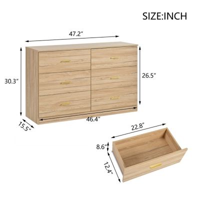 Classic 6-Drawer Dresser Ample Storage, Modern Style
