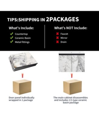 Wall-Mounted Bathroom Vanity with Ceramic Sink & Soft-Close Doors