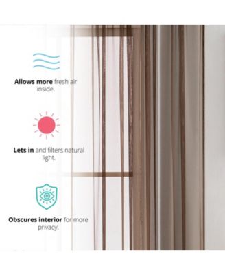 2 Pack Sheer Voile Window Curtain Sheer Panels