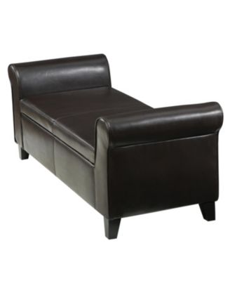 Upholstered Storage Bench With Rolled Arms