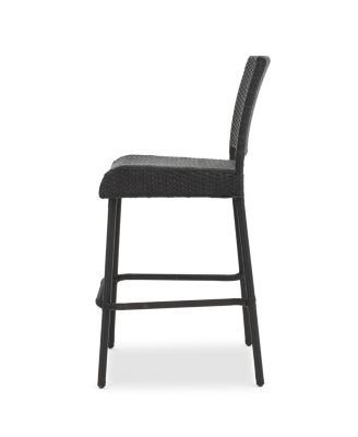 Streamdale Dark Brown Wicker Outdoor Barstools (Set Of 2)
