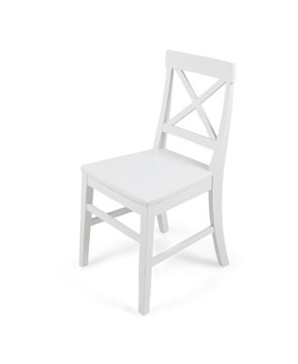 Streamdale Acacia Wood Farmhouse Dining Chairs, White