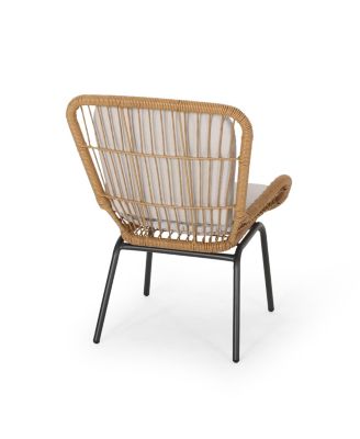 Pabrico Modern Wicker Club Chair With Water-Resistant Cushions