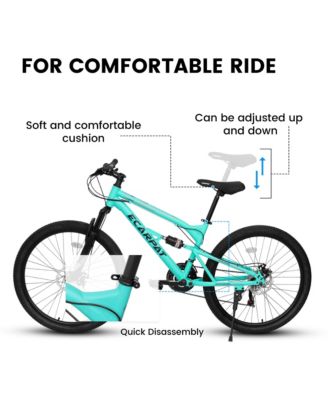 26" Aluminum Mountain Bike with 21-Speeds, Shock Absorption, and Disc Brakes