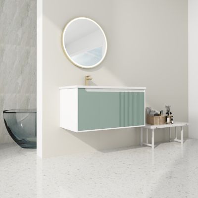 Simplie Fun Wall-Mounted Vanity with Ceramic Sink and Soft-Close Door