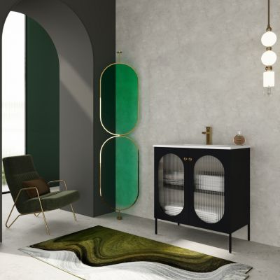 Streamdale 30" Freestanding Vanity with Ceramic Sink, Unique Design