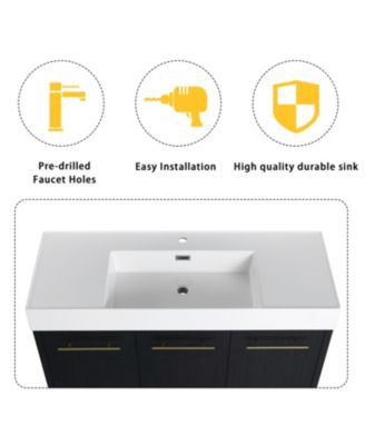 Streamdale 48" Freestanding Vanity with Resin Sink & Soft-Close Doors
